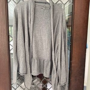 Prana Georgia waterfall cardigan with ruffle back